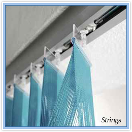 Vertical blinds, strings